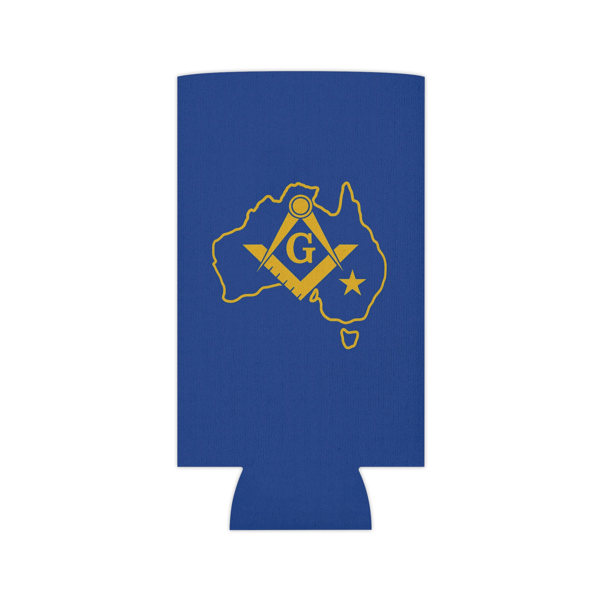 Master Mason Blue Lodge Australia Jurisdiction Can Cooler - Blue & Gold S & C - Bricks Masons