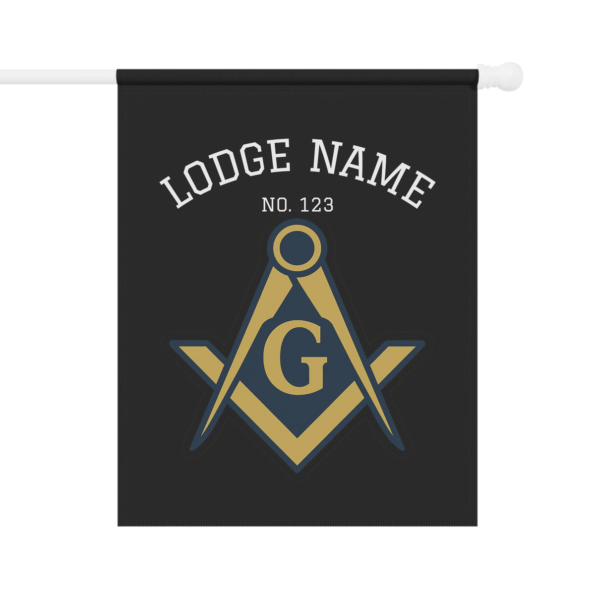 Master Mason Blue Lodge Yard Flag - Square & Compass G With Personalization - Bricks Masons