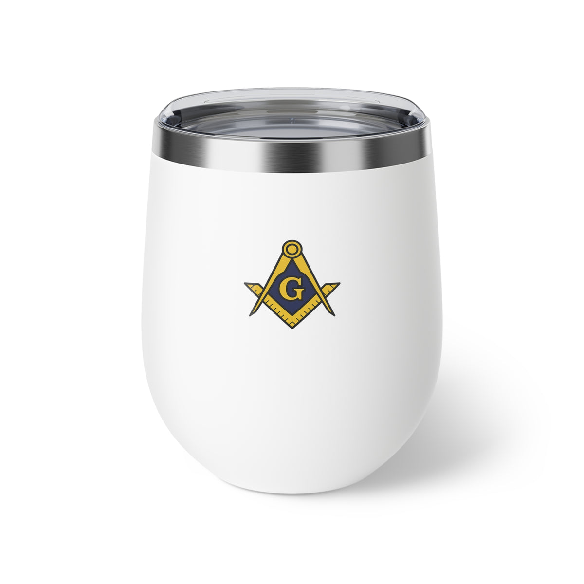 Master Mason Blue Lodge Vacuum Cup - Gold Square & Compasses G Emblem