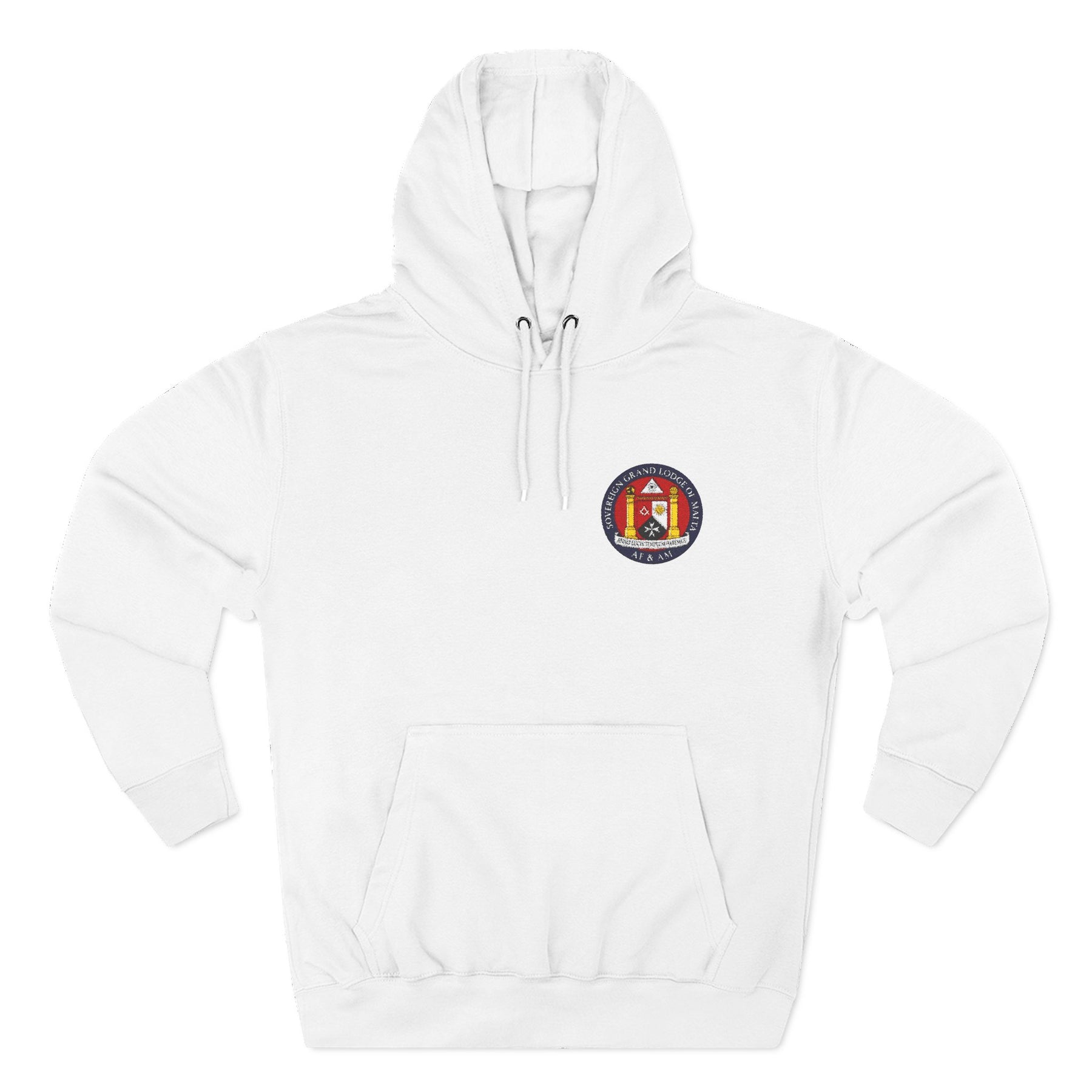 Malta Jurisdiction Hoodie - Three-Panel Fleece Stitched Front Design - Bricks Masons