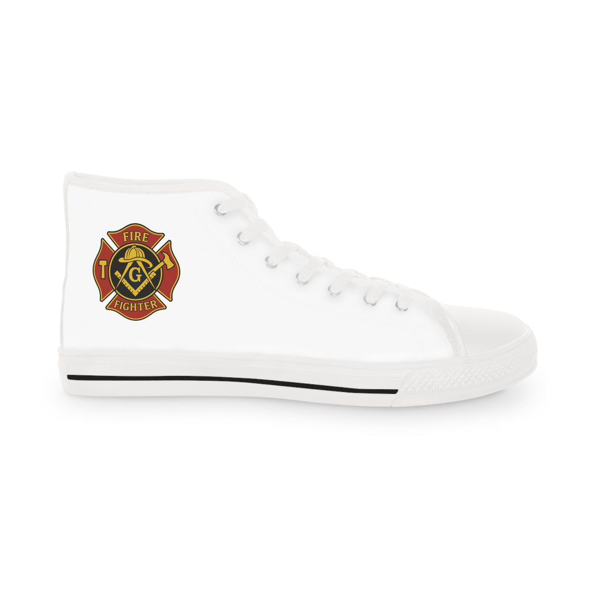 Master Mason Blue Lodge Sneaker - High Top Black & White Sole Firefighter Mason - Bricks Masons