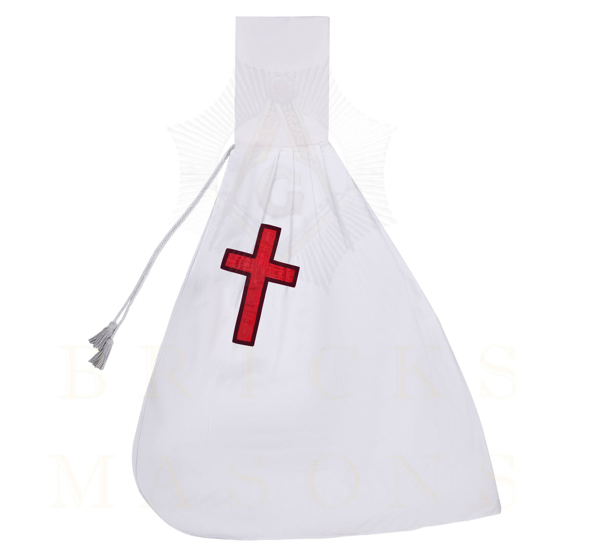Knights Templar Mantle - White With Red Cross Various Sizes - Bricks Masons