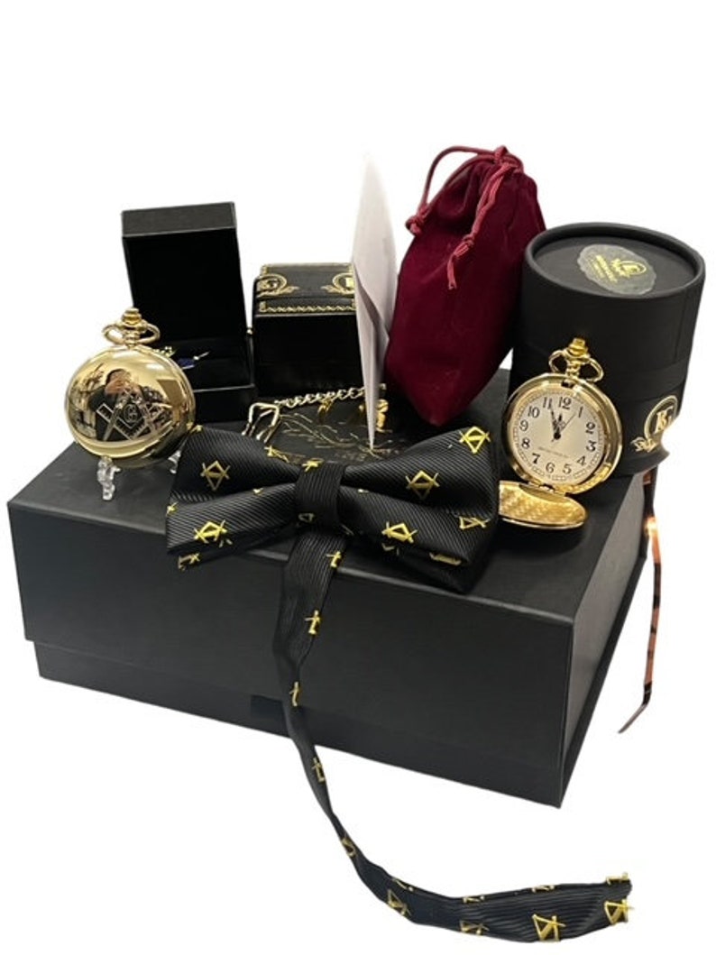 Master Mason Blue Lodge Pocket Watch - 4 Products Gift Set - Bricks Masons