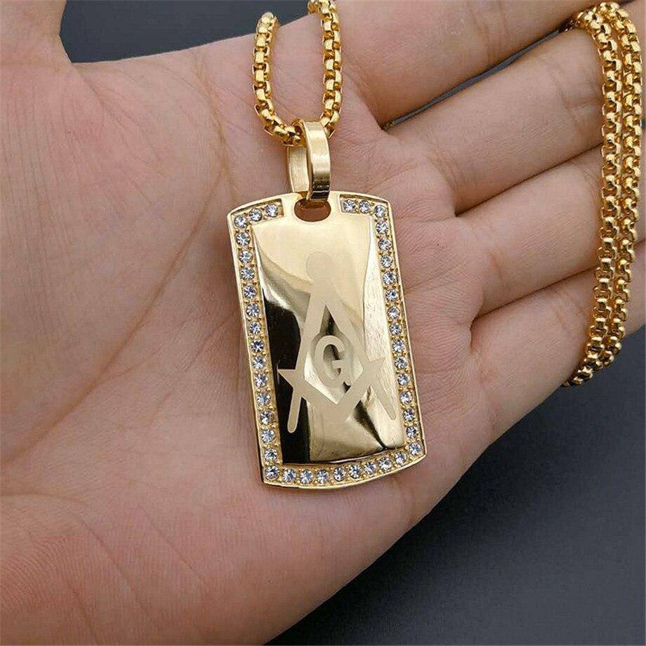 Master Mason Blue Lodge Necklace - Stainless Steel Gold&Silver - Bricks Masons