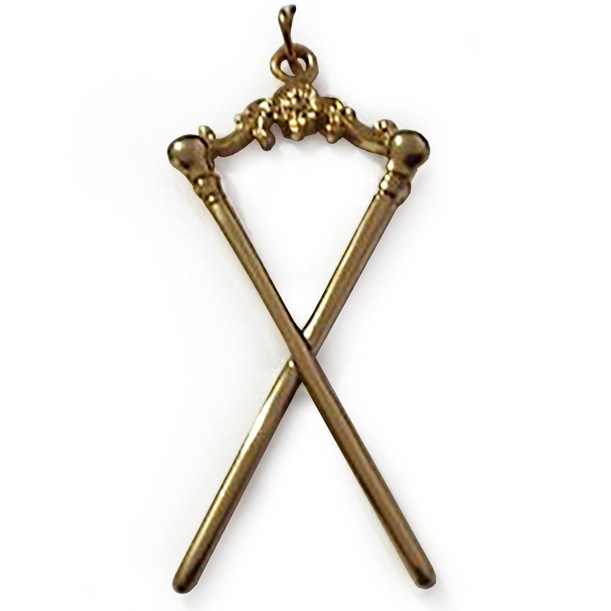 Master of Ceremonies Blue Lodge Officer Collar Jewel - Gold Metal - Bricks Masons