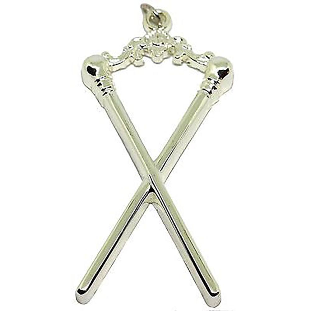 Master of Ceremonies Blue Lodge Officer Collar Jewel - Silver Metal - Bricks Masons