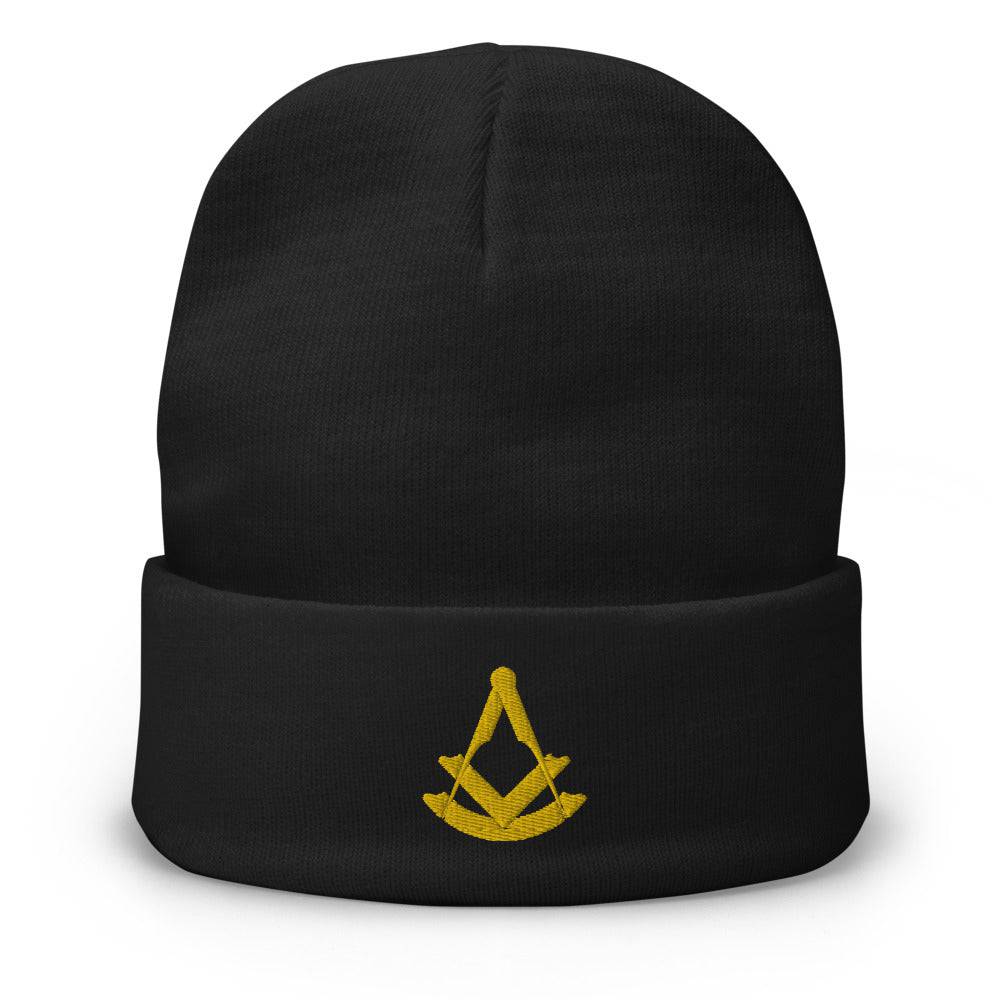 Past Master Blue Lodge Beanie - Golden Embroidery - Bricks Masons