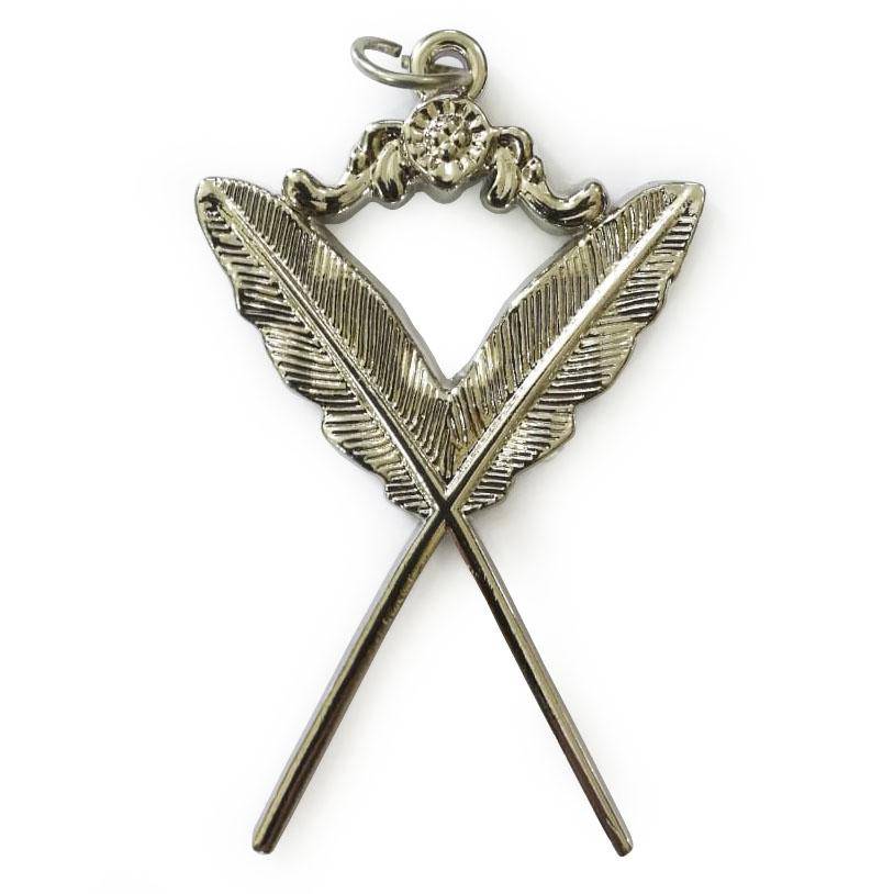 Secretary Blue Lodge Officer Collar Jewel - Silver Metal - Bricks Masons