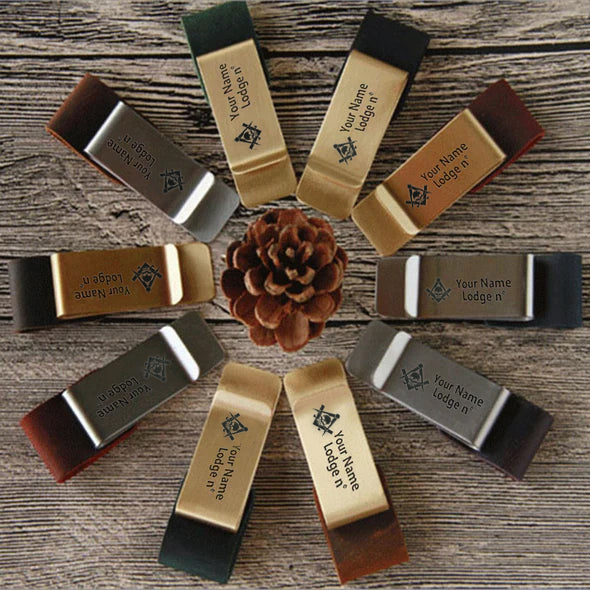 Widows Sons Pen Holder - Leather Brass - Bricks Masons