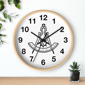 Past Master Blue Lodge California Regulation Clock - Wooden Frame