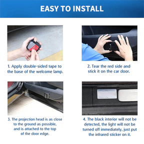 Grand Master Blue Lodge Car Door Light Projector - Customizable Wireless LED - Bricks Masons