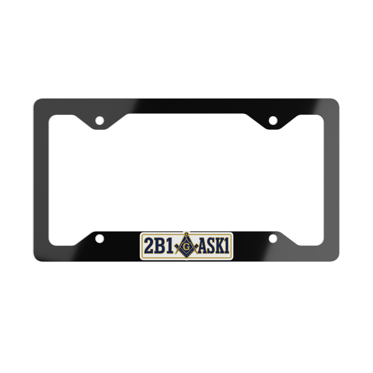 Master Mason Blue Lodge License Plate Frame - 2B1ASK1 Design Glossy Finish - Bricks Masons