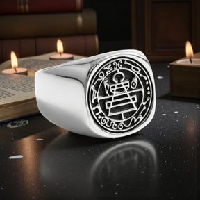 King Solomon's Signet Ring in Silver 1.5 cm 14 g Art 1007 - Bricks Masons