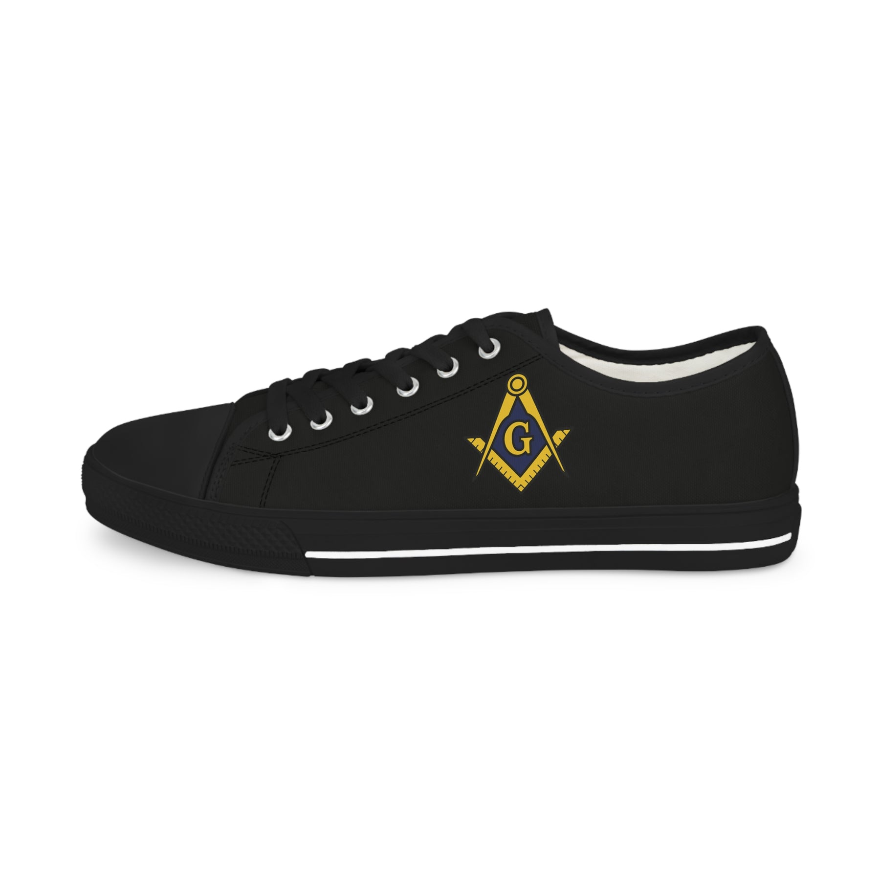 Master Mason Blue Lodge Sneaker - Low Top Sneaker Black & White Sole - Bricks Masons