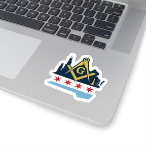 Master Mason Blue Lodge Sticker Decal - Kiss-Cut Chicago - Bricks Masons