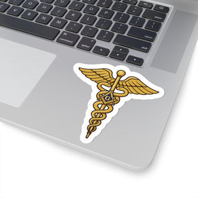 Master Mason Blue Lodge Sticker Decal - Kiss-Cut Gold Medical Doctor - Bricks Masons