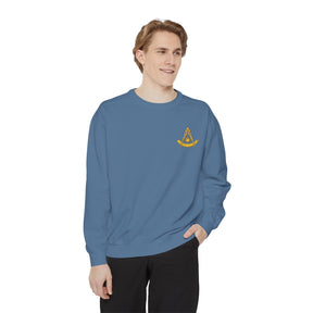 Past Master Blue Lodge Sweatshirt - Embroidered Quadrant & Compass Sun - Bricks Masons