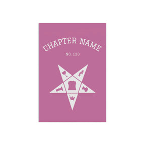 OES Yard Flag - Pink & White Star With Personalization - Bricks Masons
