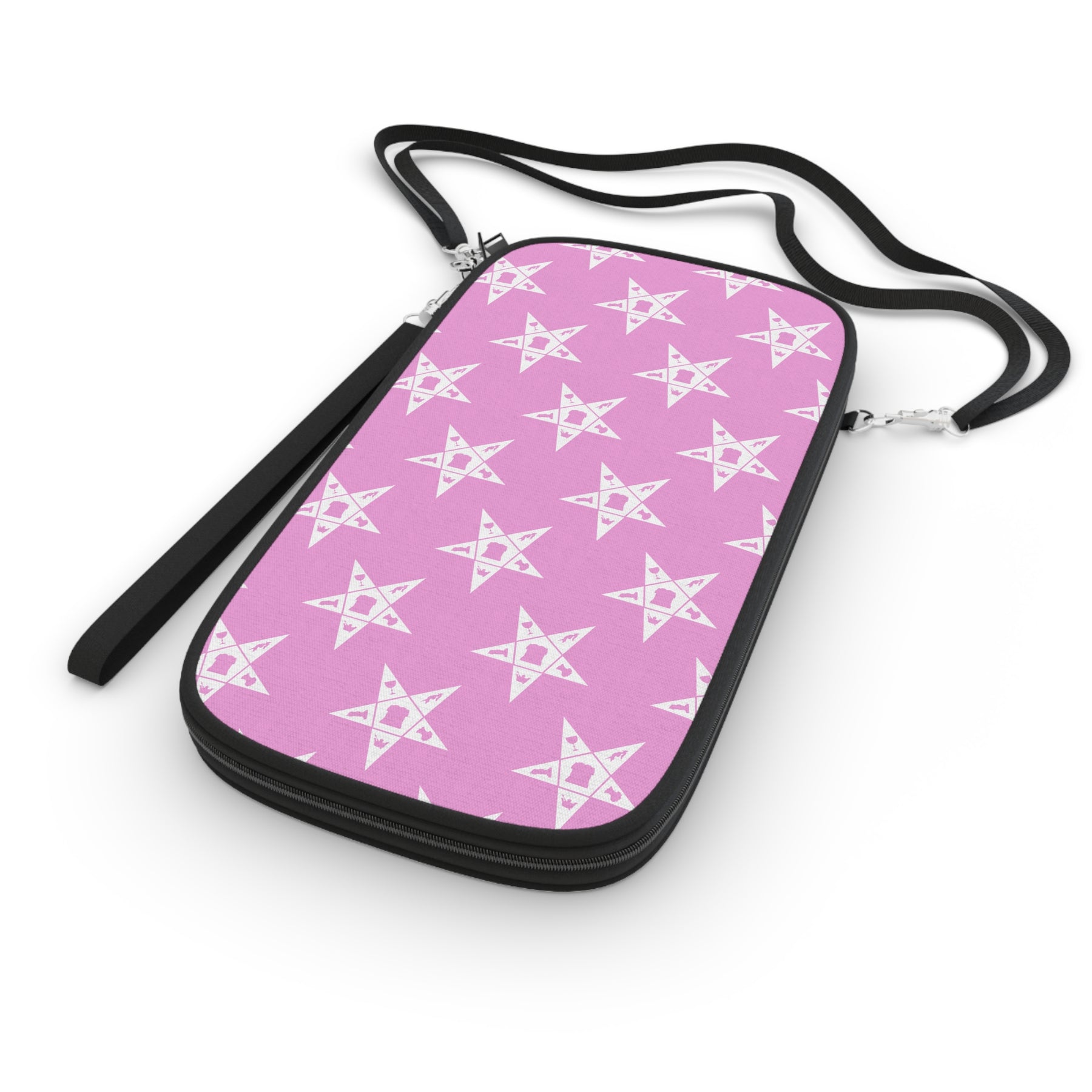 OES Passport Wallet - Pink With White Stars - Bricks Masons