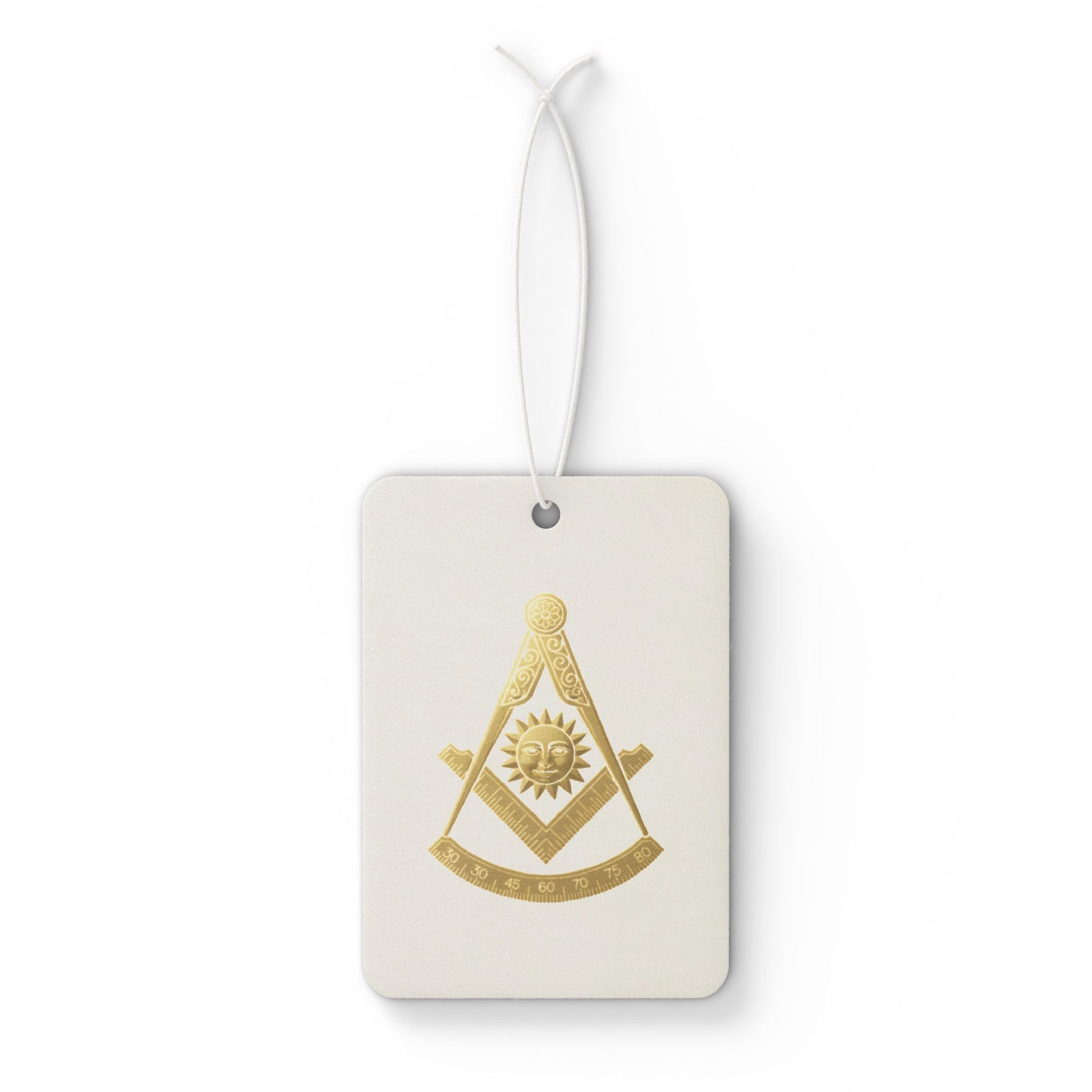 Past Master Blue Lodge Car Air Freshener - Square & Compass with Quadrant Sun - Bricks Masons