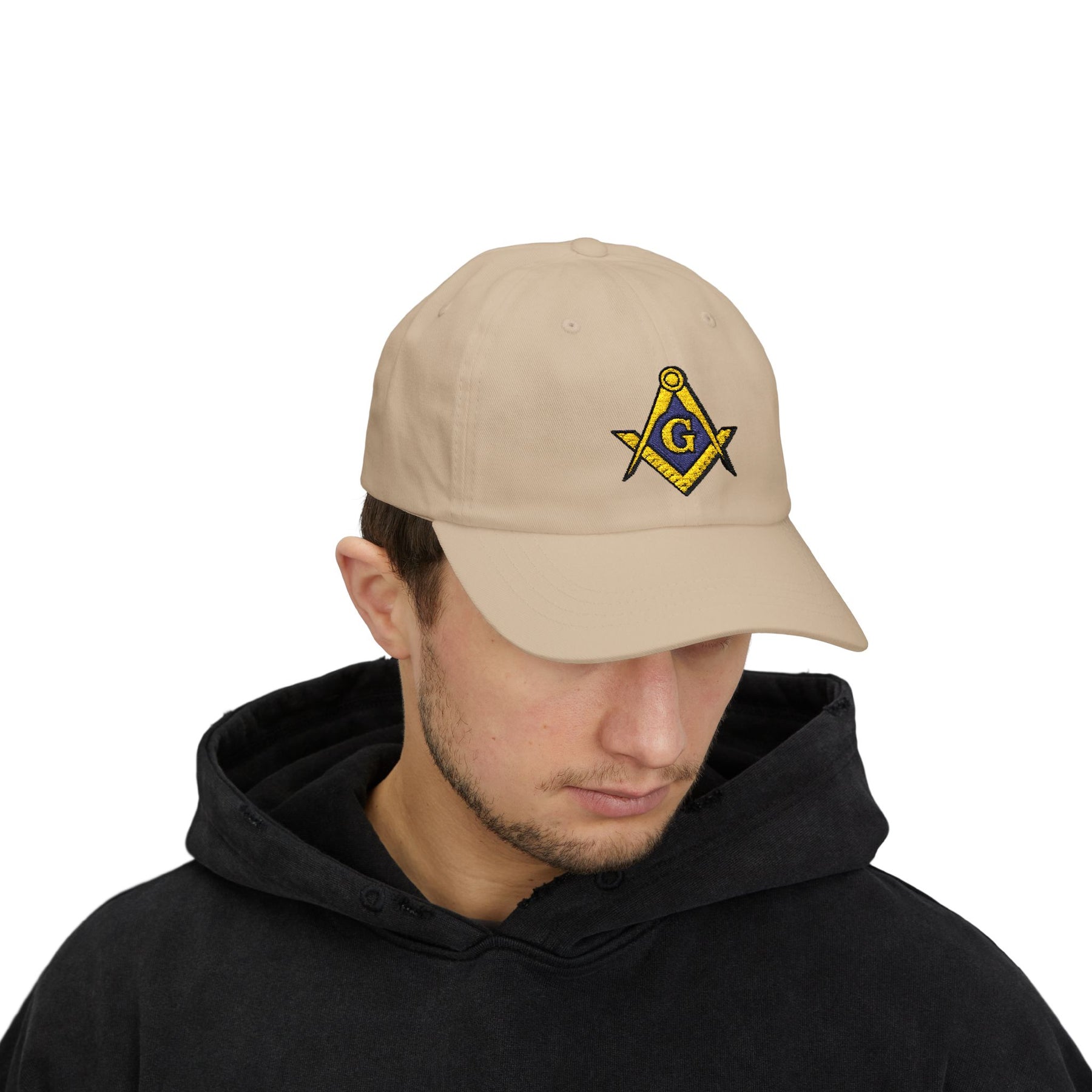 Master Mason Blue Lodge Baseball Cap - Gold & Blue Embroidered Square & Compass G - Bricks Masons