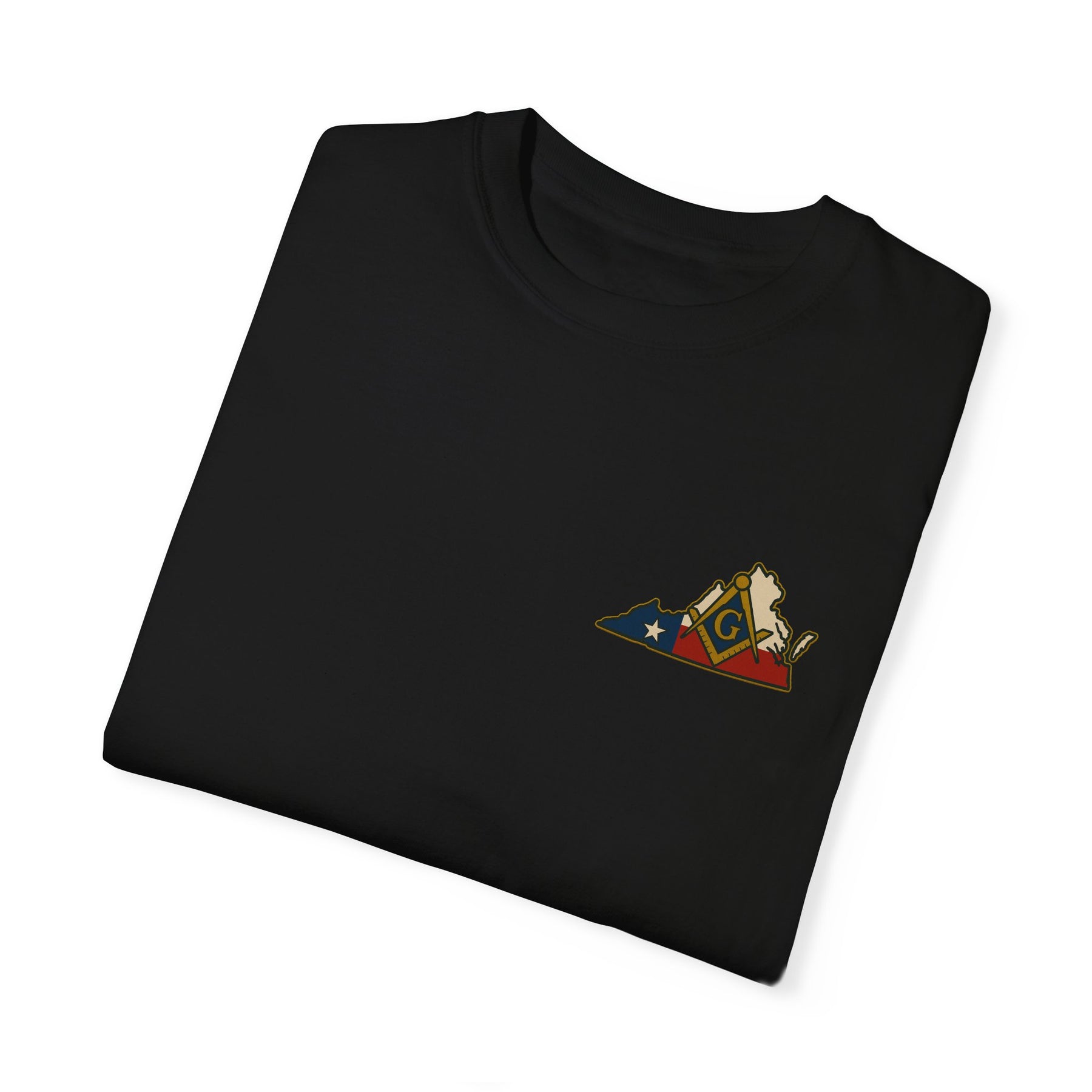 Master Mason Blue Lodge T-Shirt - Garment-Dyed Virginia Mason - Bricks Masons
