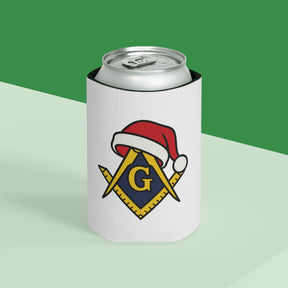 Master Mason Blue Lodge Can Cooler - Square & Compass G Christmas Edition - Bricks Masons