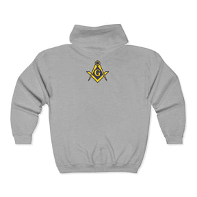 Master Mason Blue Lodge Hoodie - Zip Up Jacket S&C G with Customization - Bricks Masons