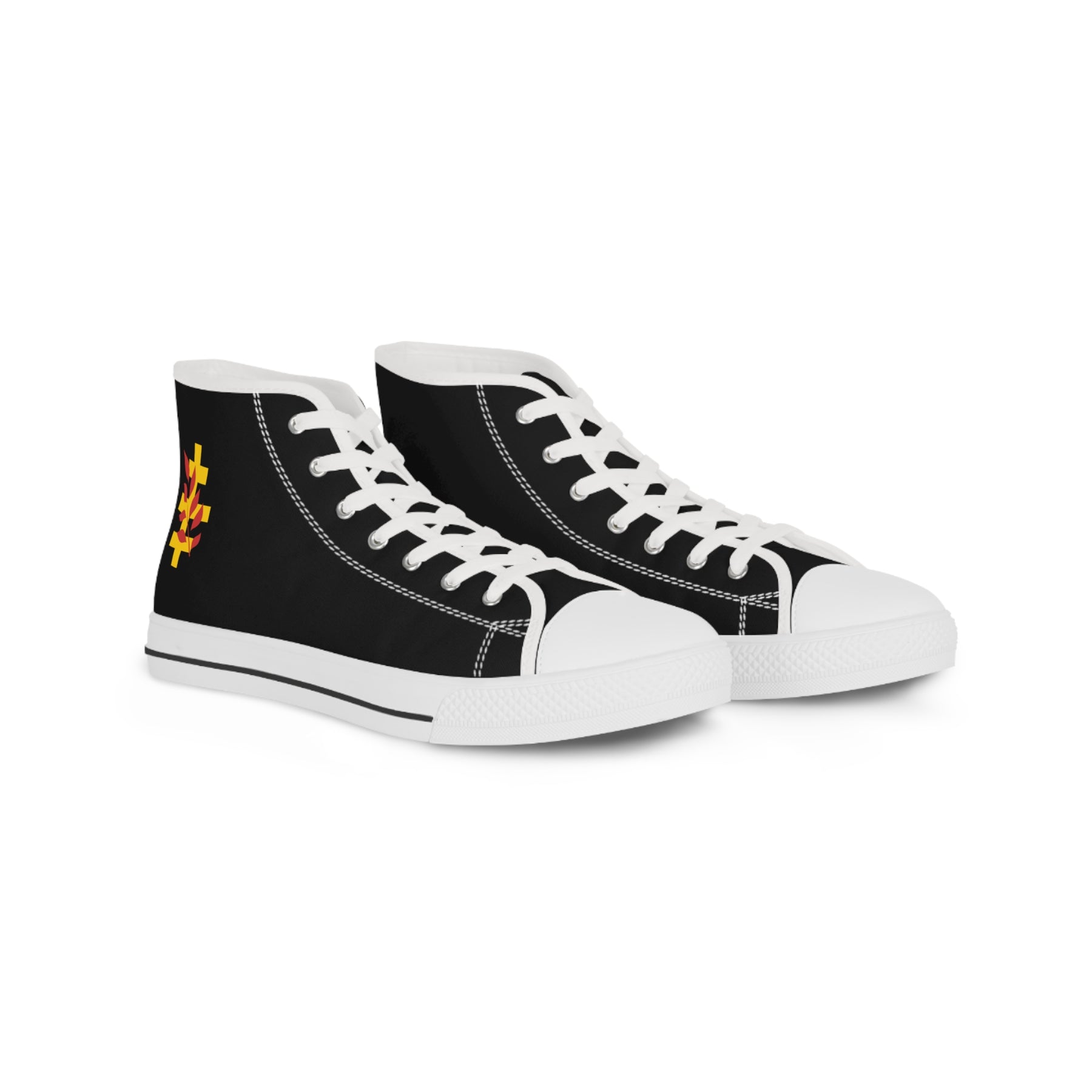 Red Branch of Eri Sneaker - High Top Black & White Golden Emblem Red Branch - Bricks Masons