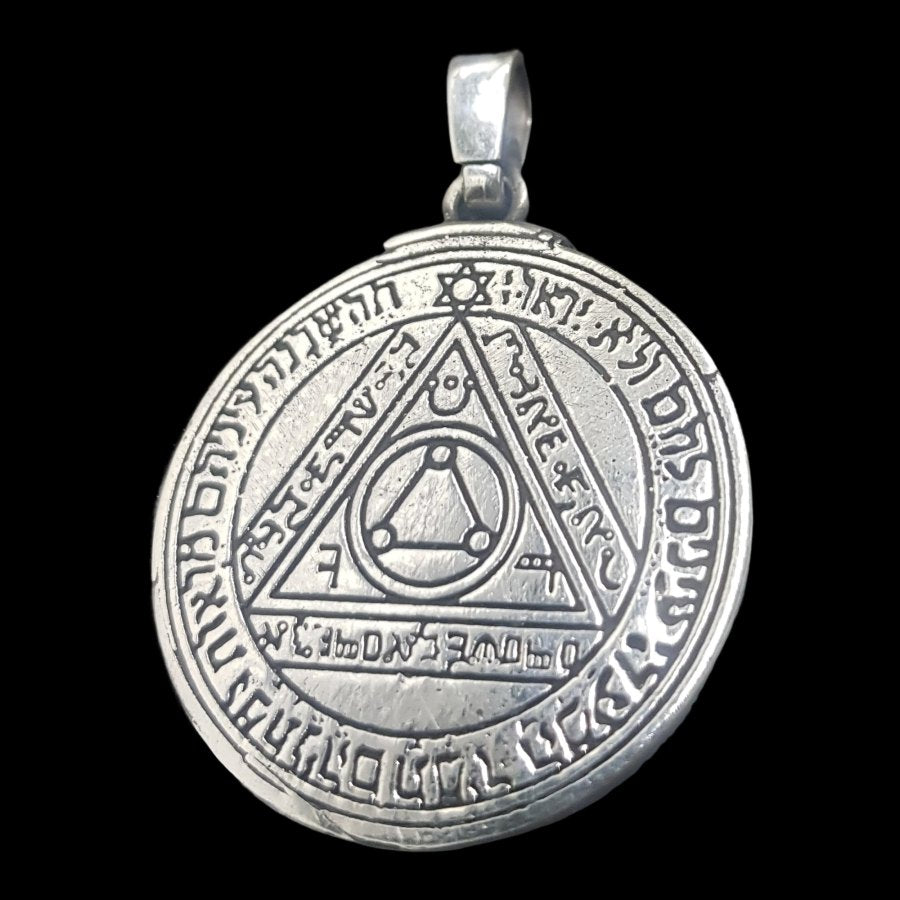 Solomon Pendant Sixth and Fourth Pentacle consecrated to the Sun Silver 3.6 cm 25 g Art 1168 - Bricks Masons