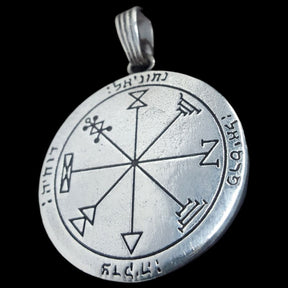 Solomon's Second and First Pentacle Pendant, consecrated to Jupiter, in Silver, 4 cm, 17 g, 44 Seals of Solomon, Art. 119 - Bricks Masons