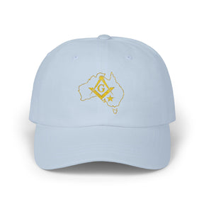 Master Mason Blue Lodge Australia Jurisdiction Baseball Cap - Australia Map Square & Compass G - Bricks Masons