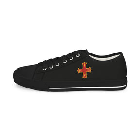 Red Cross of Constantine Sneaker - Low Top Sneaker Black & White - Bricks Masons