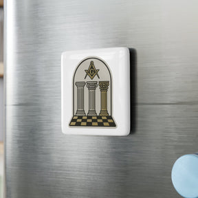 Master Mason Blue Lodge Magnet - Porcelain With Magnet - Bricks Masons