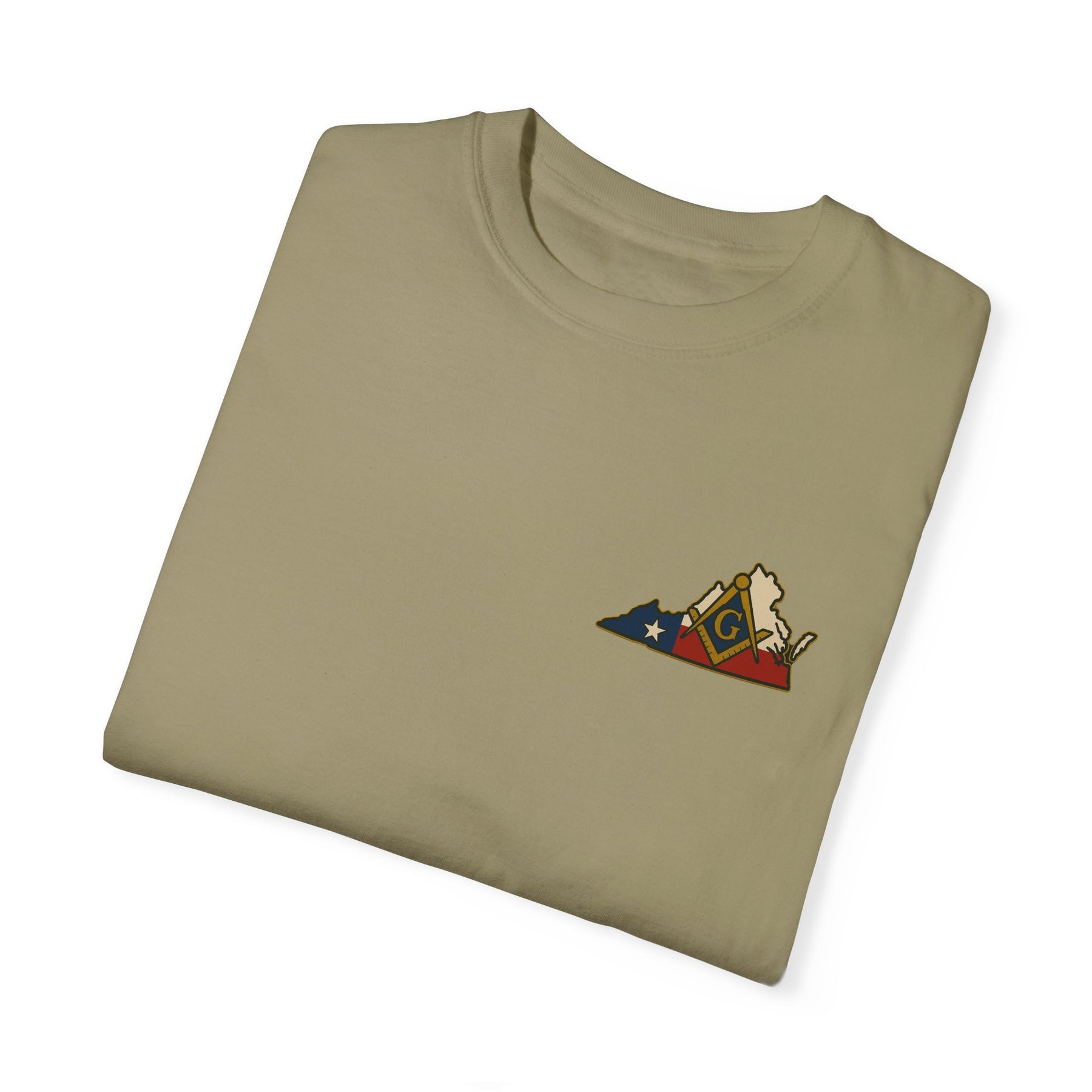 Master Mason Blue Lodge T-Shirt - Garment-Dyed Virginia Mason - Bricks Masons