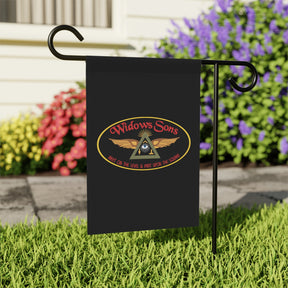 Widows Sons Yard Flag - Black Printed Poly Poplin - Bricks Masons
