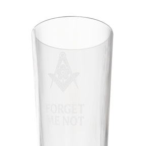 Master Mason Blue Lodge Pint Glass - Square & Compass Forget Me Not