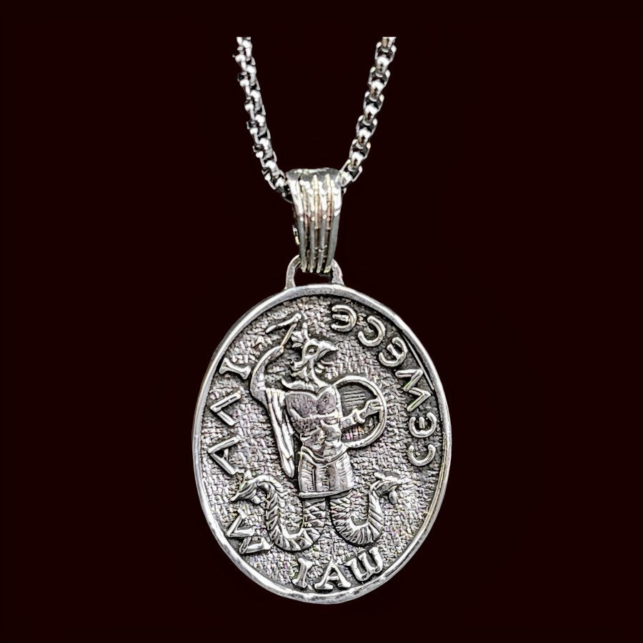 Templar Pendant Seal of Abraxas Silver 3.5 cm 10 g Art 1303 - Bricks Masons
