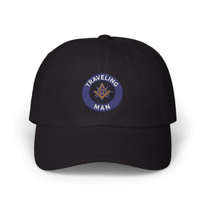 Master Mason Blue Lodge Baseball Cap - Embroidered Traveling Man Dad Cap - Bricks Masons