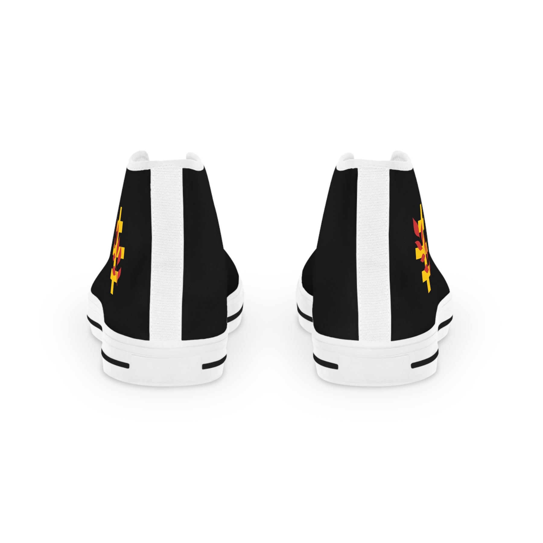 Red Branch of Eri Sneaker - High Top Black & White Golden Emblem Red Branch - Bricks Masons