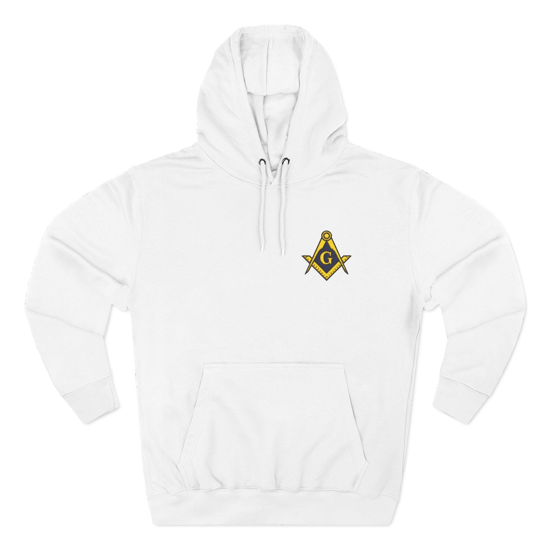 Master Mason Blue Lodge Hoodie - Three-Panel Fleece Embroidered S&C with G - Bricks Masons