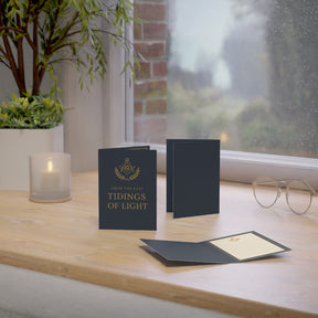 Master Mason Blue Lodge Greeting Card - S&C G with Wreath From The East Tidings of Light - Bricks Masons