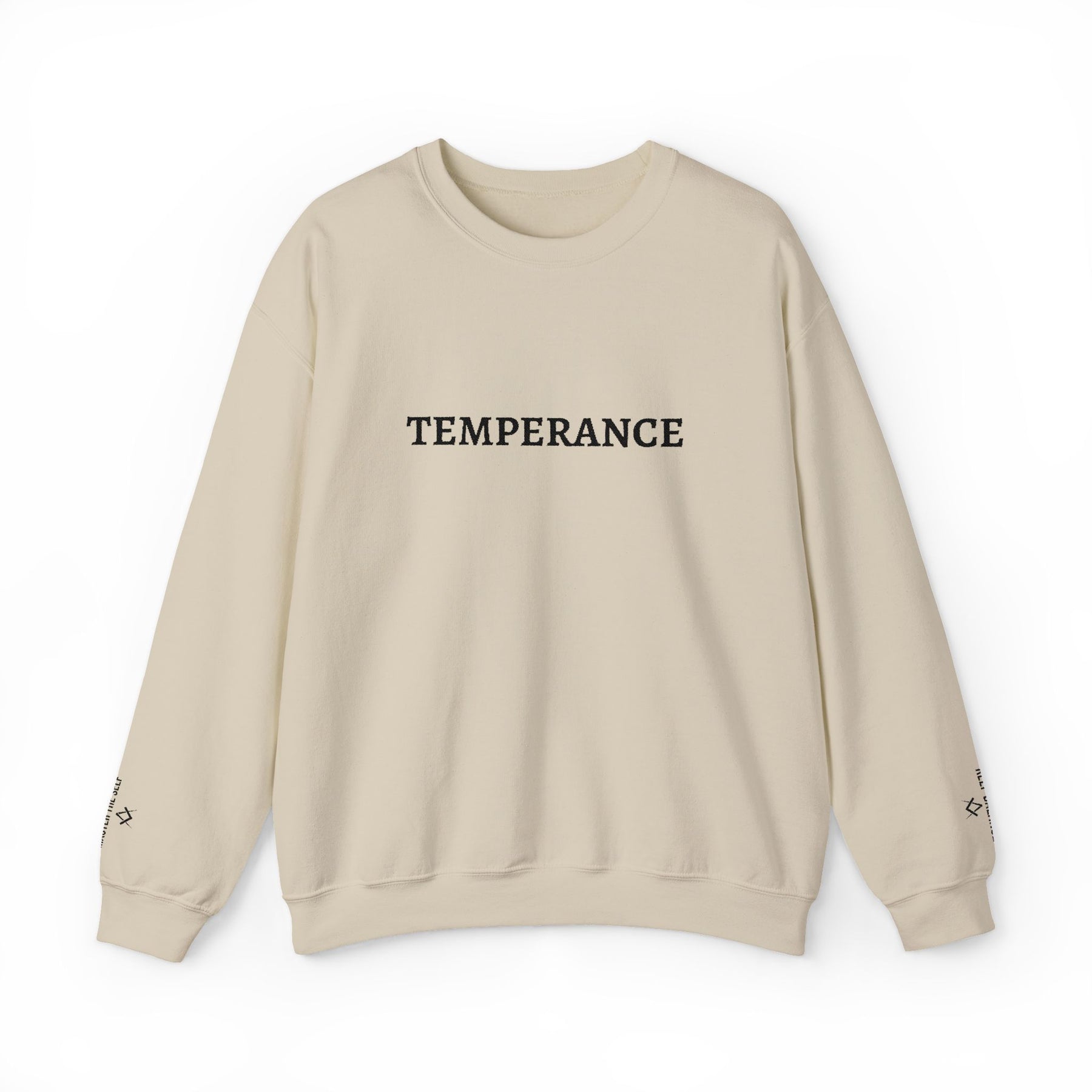 Entered Apprentice Blue Lodge Sweatshirt - Temperance Front & Sleeves Embroidery - Bricks Masons