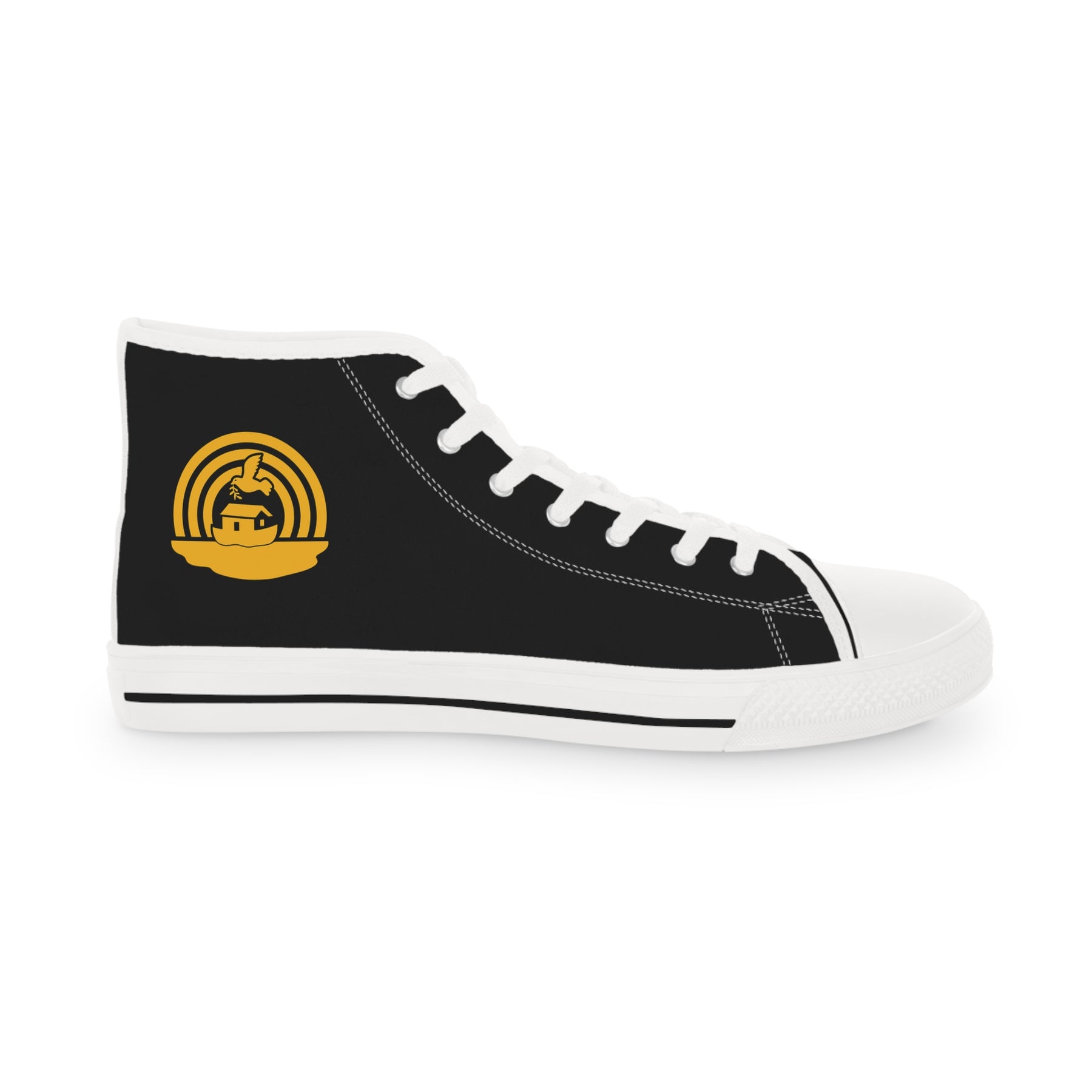 Royal Ark Mariner Sneaker - High Top Black & White Golden Emblem - Bricks Masons