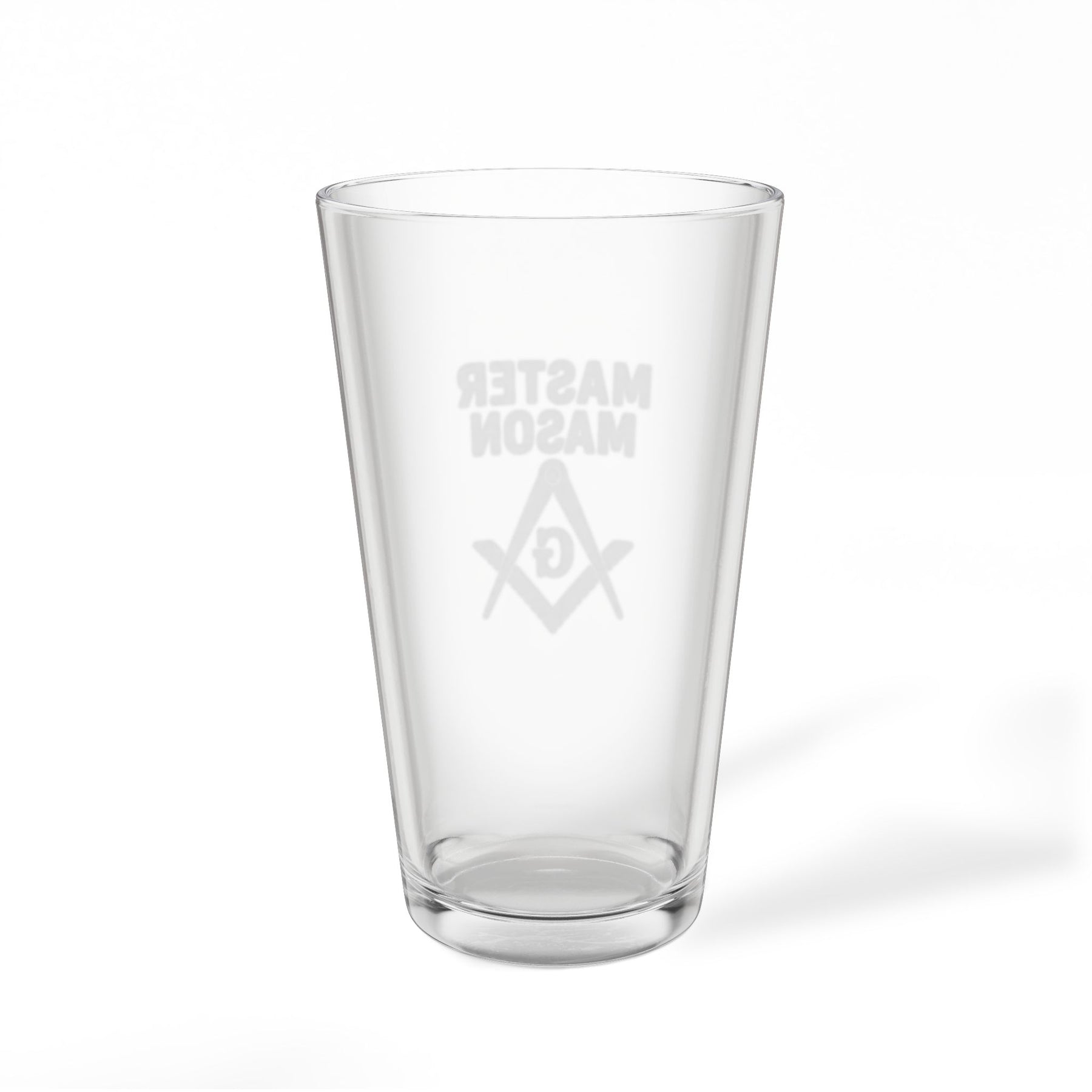 Master Mason Blue Lodge Pint Glass - Square & Compasses with G Design