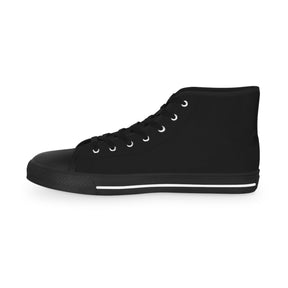 Master Mason Blue Lodge Sneaker - High Top Black & White Sole Black Canvas Veteran Mason - Bricks Masons