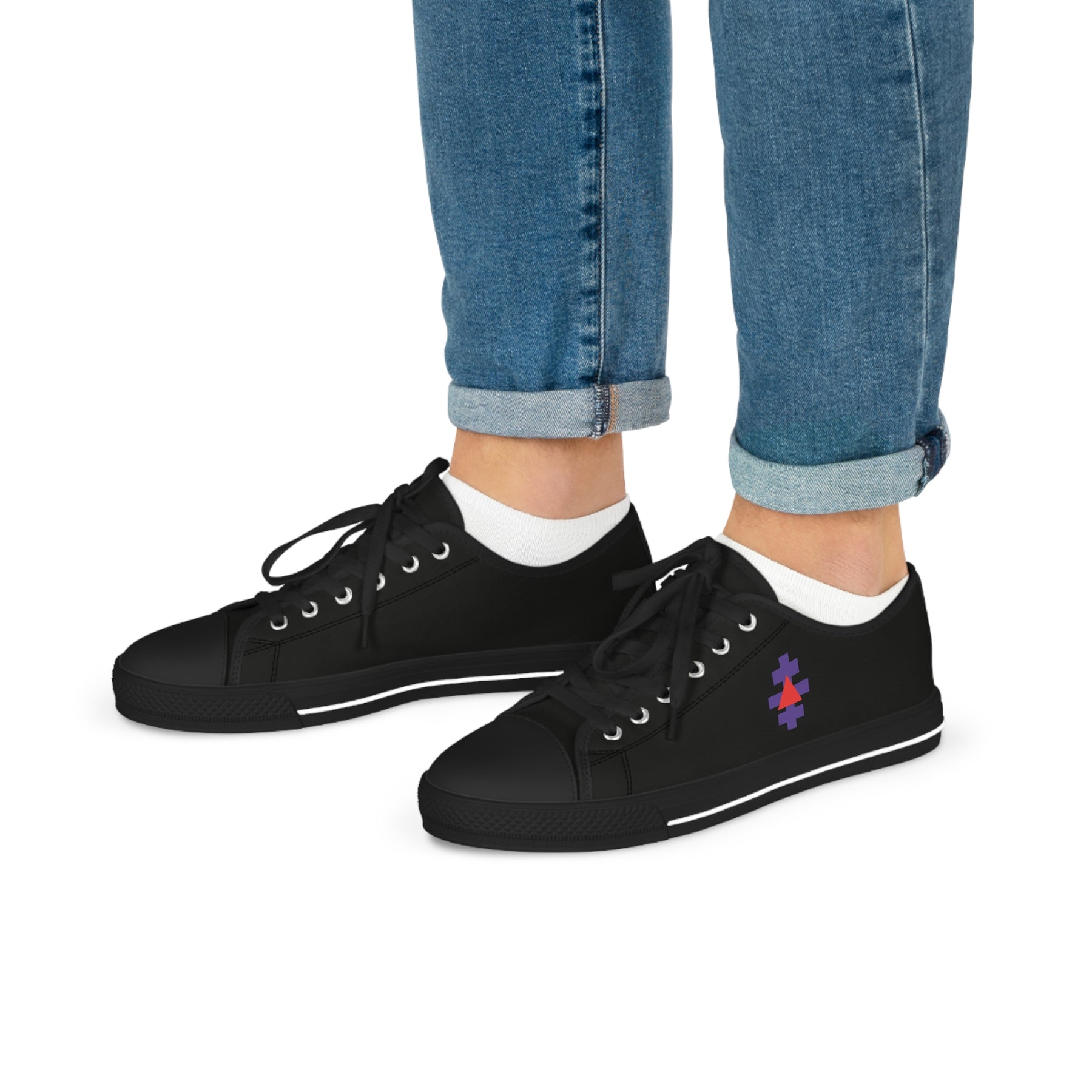 Knight Templar Priests Sneaker - Low Top Sneaker Black & White - Bricks Masons