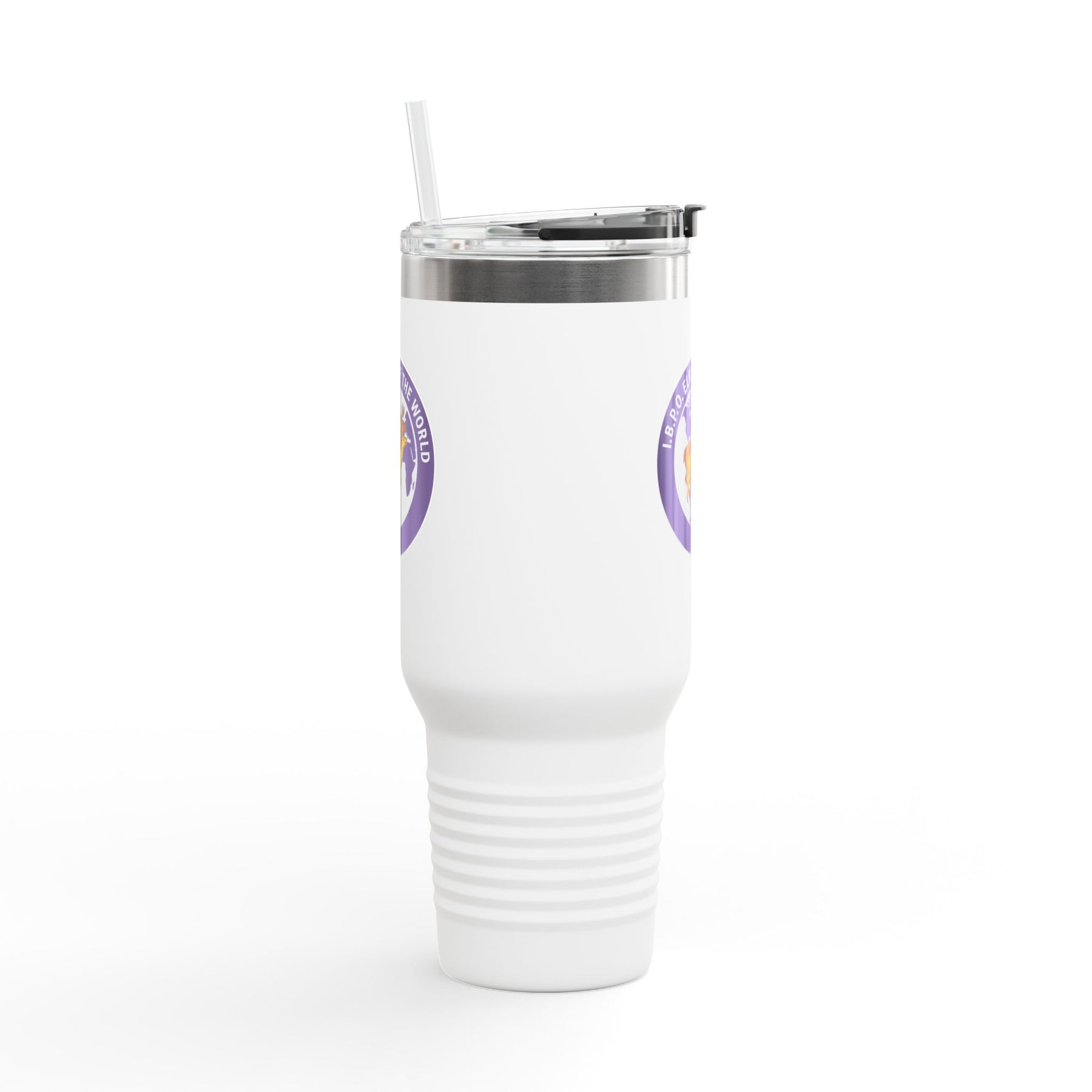 Elks of the World Ringneck Tumbler - Purple & White Stainless Steel & Insulated - Bricks Masons