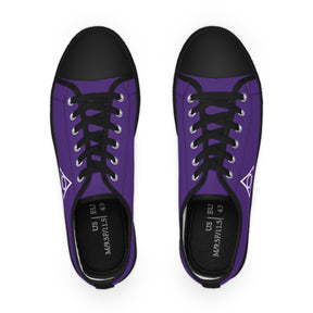 LOCOP Sneaker - Low Top Sneaker Black & White Purple Canvas White Emblem - Bricks Masons