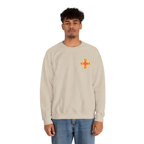 Red Cross of Constantine Sweatshirt - Left Chest Cross Embroidery - Bricks Masons